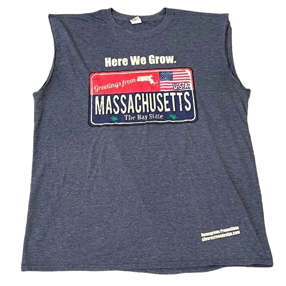 MASSACHUSETTS dispensary t-shirt Here We Grow Again. XL sleeveless. - Picture 1 of 5
